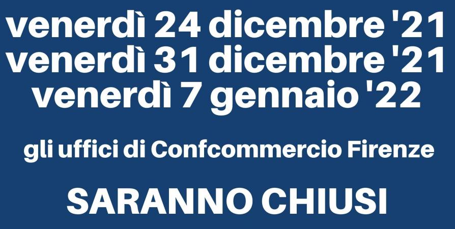 Chiusura uffici festività natalizie 2021