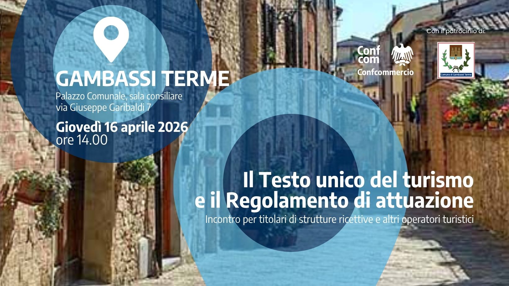 A Gambassi Terme l’incontro sull’applicazione del T.U. Turismo