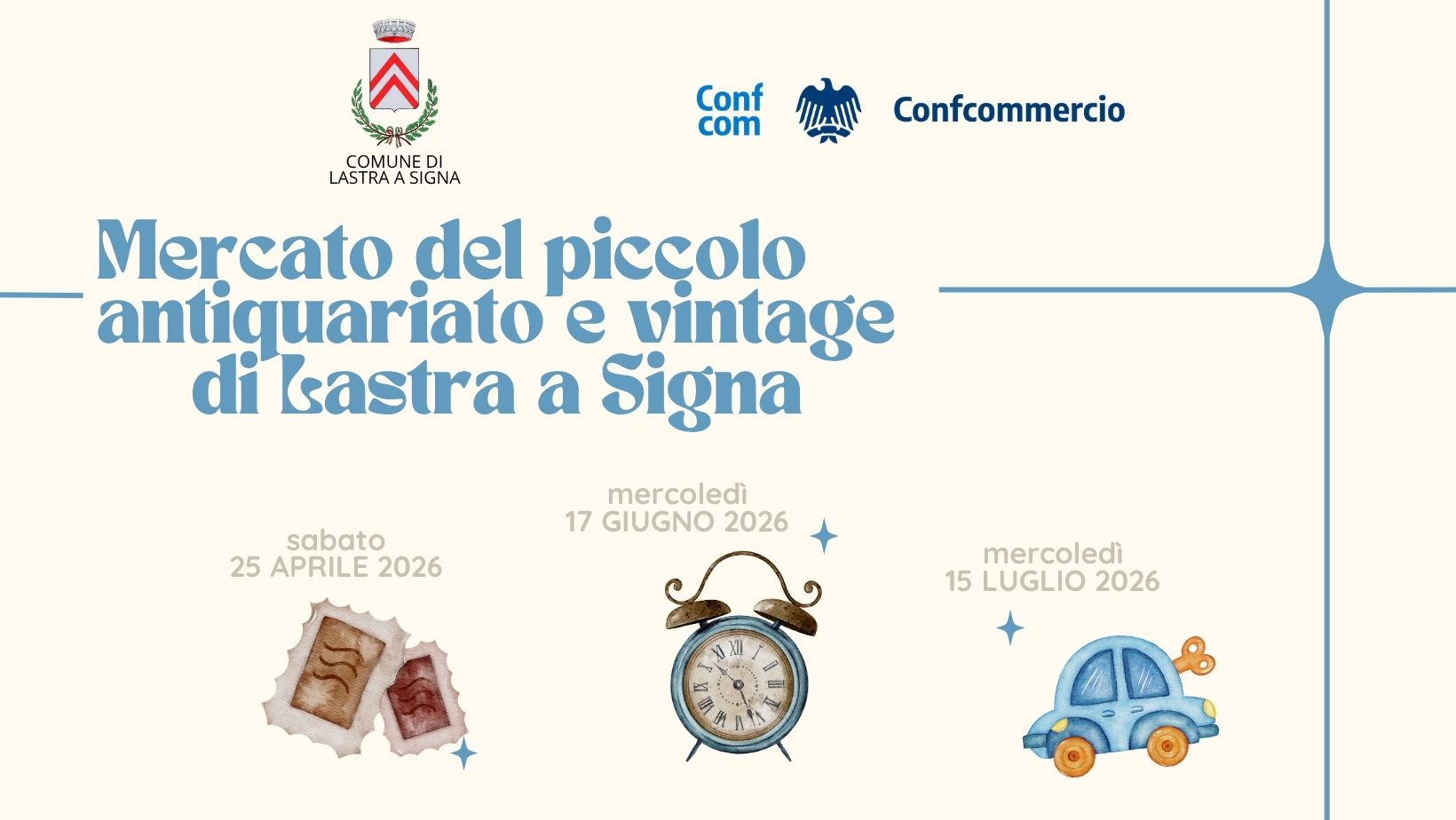 Lastra a Signa: torna il Mercato del piccolo antiquariato e vintage