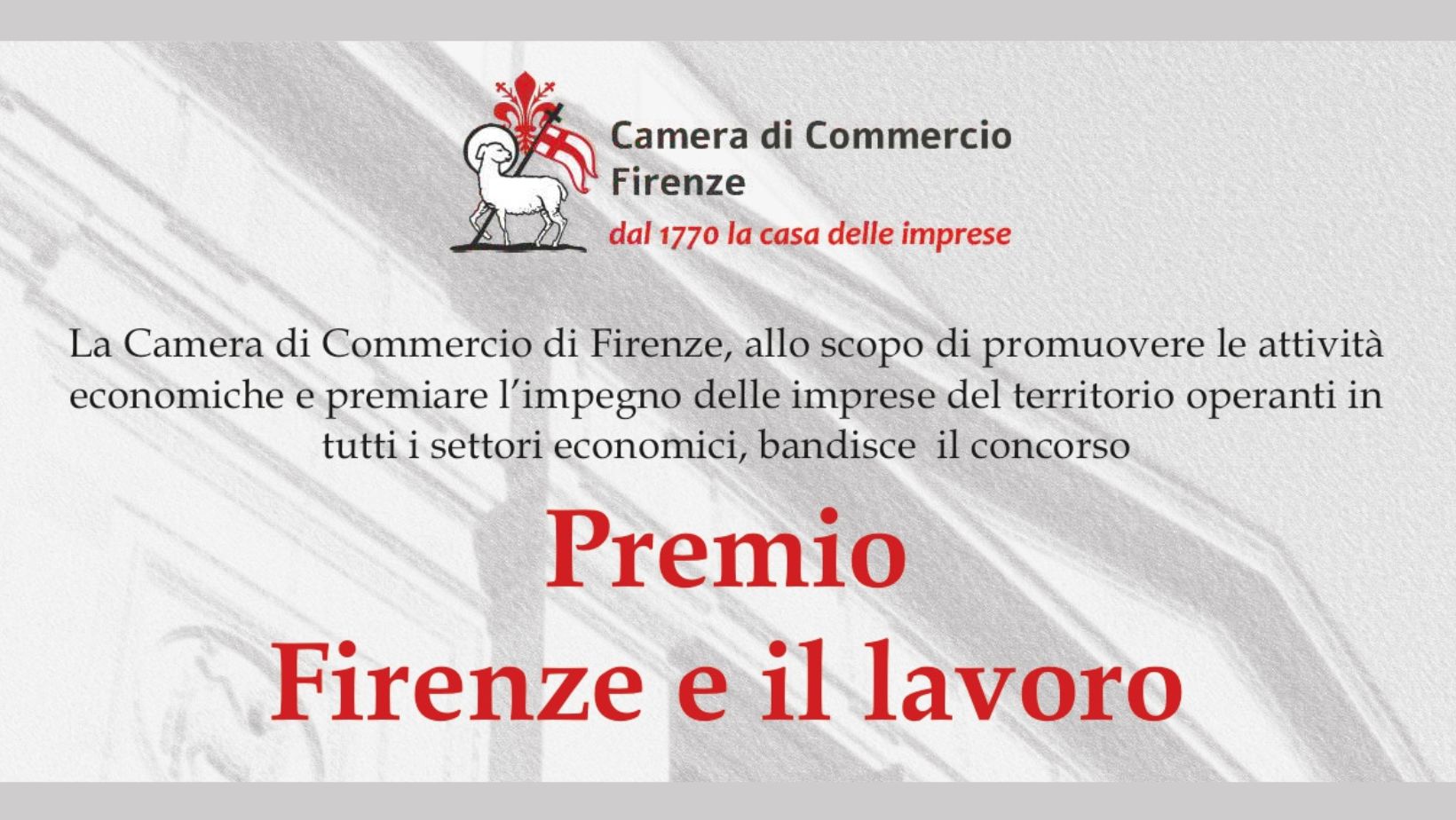 Premio "Firenze e il Lavoro" 2026, aperte le candidature